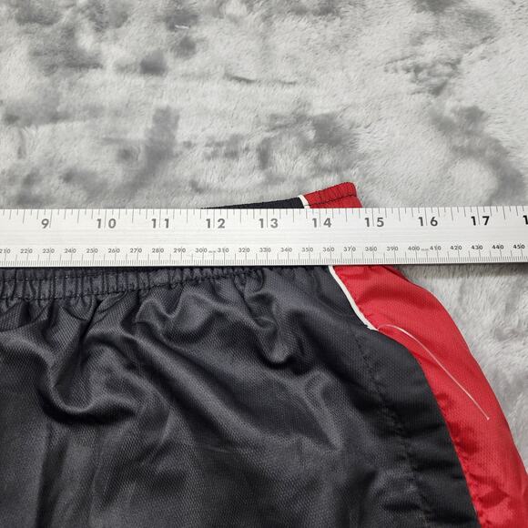 Vintage 90s Starter Pant Mens M Black Red Striped Windbreaker Trackpants Zip Hem - Picture 9 of 13